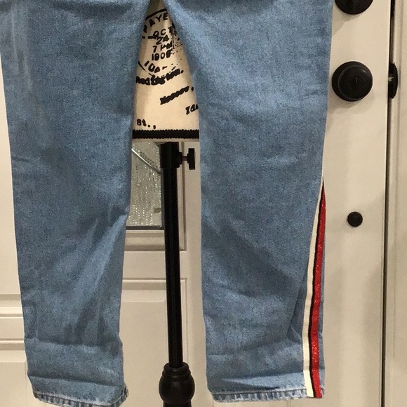 🆕 ZARA Basic Denim Stripe Mom Fit Jeans High Rise - Picture 11 of 14